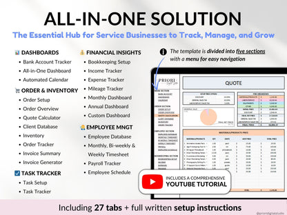 All-in-One Service Business Tracker