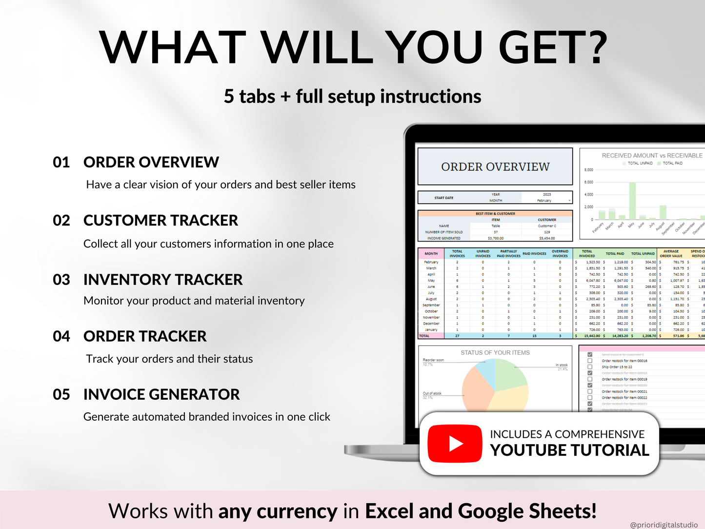 Finished Products Small Business Tracker